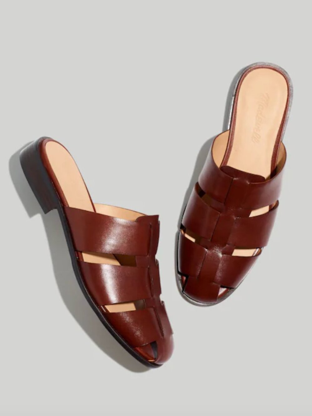 Madewell Dixson Fisherman Leather Mules - Brown (6.5)